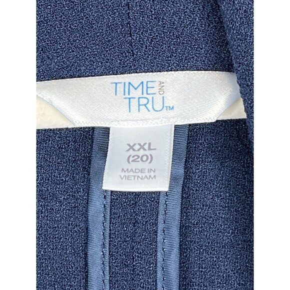 Time and Tru Plus 2X Blue Cardigan Open Front Long Sleeve Women’s 20 - Picture 4 of 13